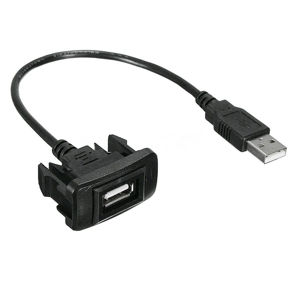

Black USB Extension Cable Center Console Dashboard Adapter Flush Mount