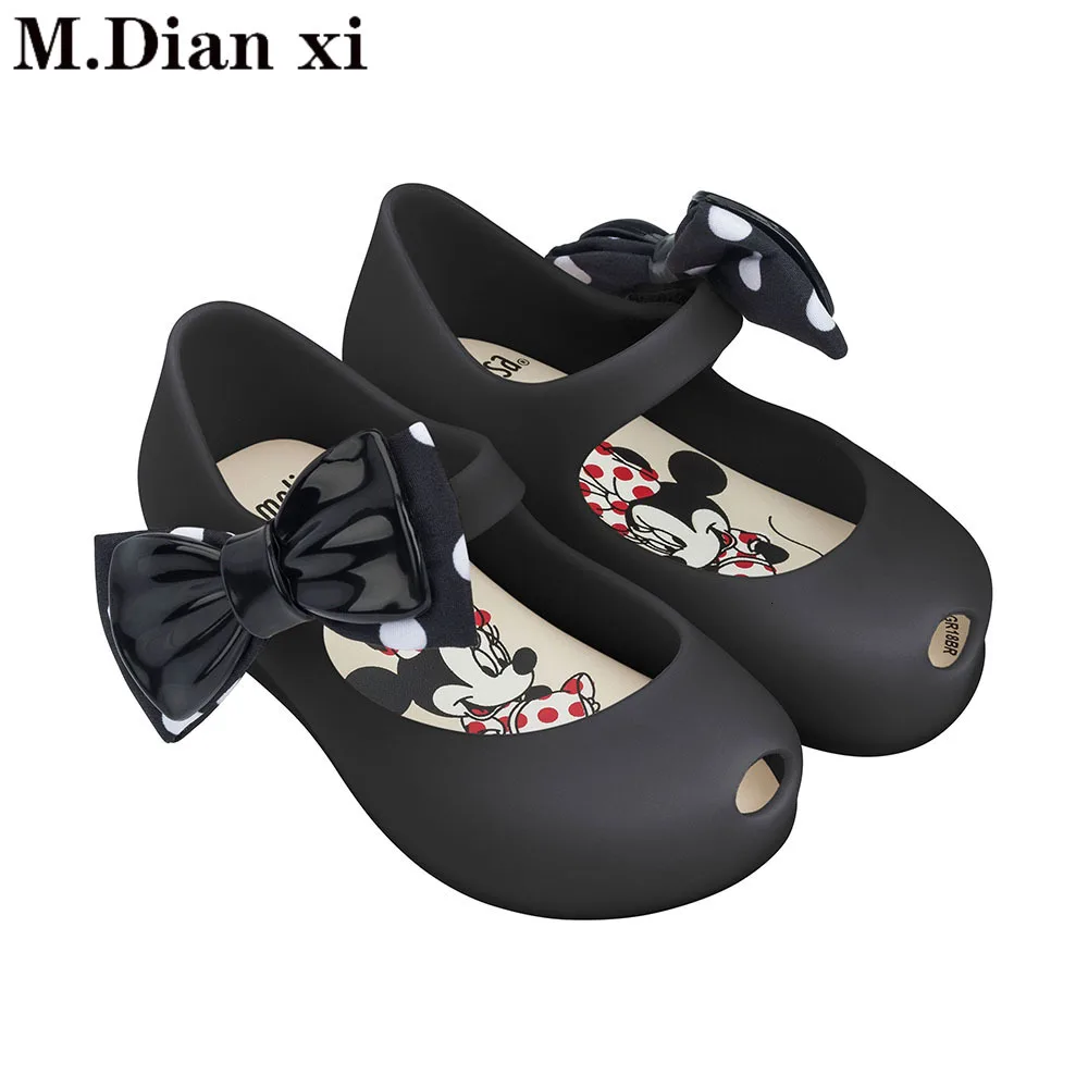 Mini Ultragirl+ Minnie II; Новинка года; прозрачные сандалии с бантом для девочек; детские сандалии Melissa; детская нескользящая обувь