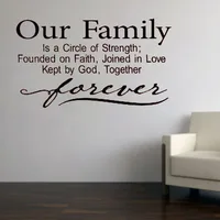Our Family Wall Stickers Quotes Art Wall Vinyl Sticker Wall Decals House Decoration Forever Phrase Pattern Removable B347