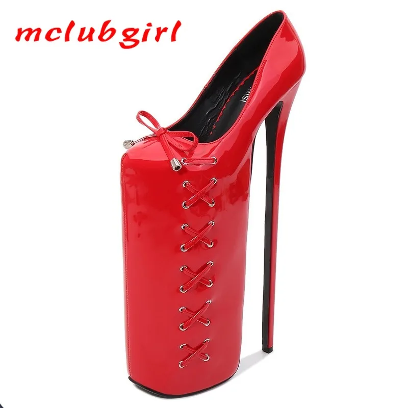 

Mclubgirl Women's Pumps Fashion 30cm Large High-Heeled Shoes Thin Heeled Online Red Anchor Single Shoes Sexy Fashion WZ-M30-5