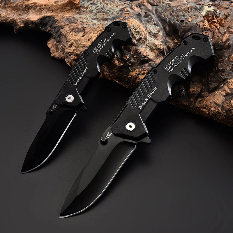 Топовый брендовый нож полностью стальной черный Фиксированный Клинок складной