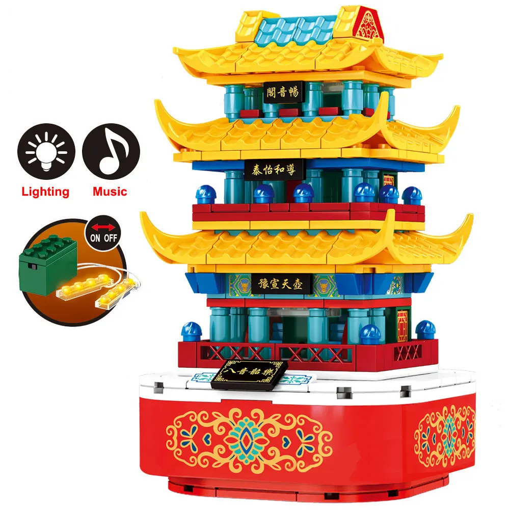 

434 шт., Детский конструктор «ротационный Музыкальный Шкатулка»