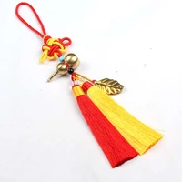 1pc hanging rope tassels fringe metal gourd for keychain straps jewelry fringe tassel diy chinese knot tassel room accessories