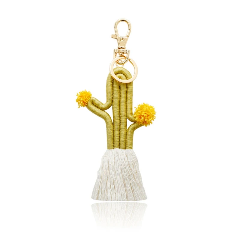 

Foreign Trade Explosion Models South Korea Velvet Rhinestone Cactus Keychain Pendant DIY Plant Fringed Bag Accessories