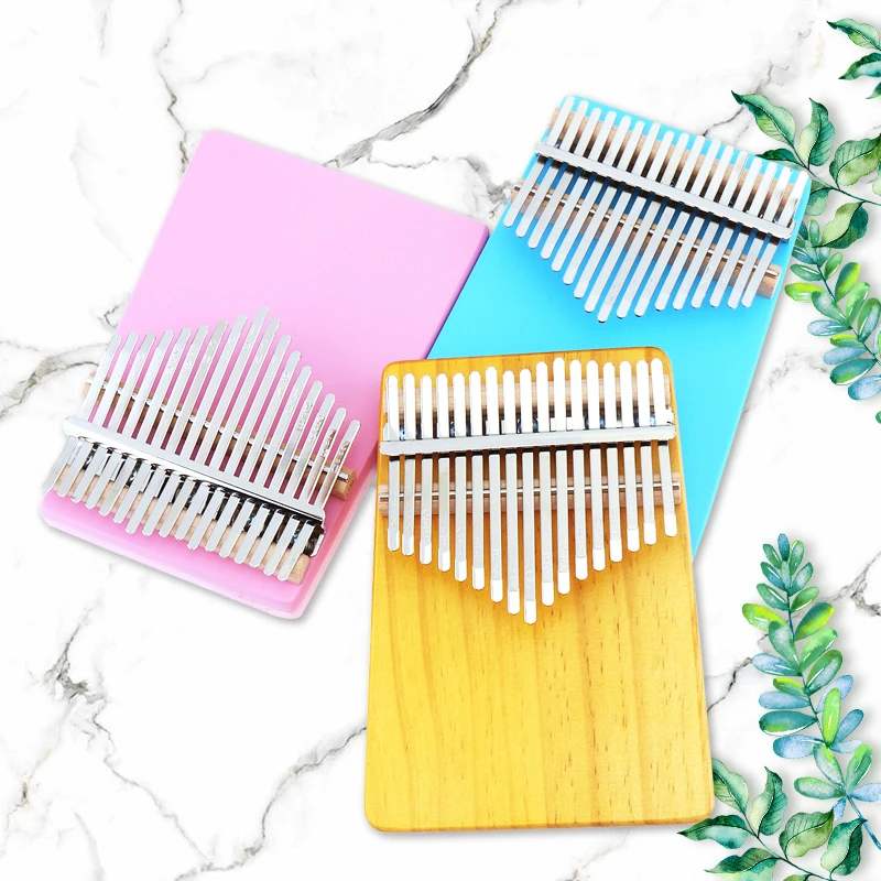 17 Keys Thumb Piano Kalimba White Finger Heart Pattern Solid Single Board Pine Mbira Mini Keyboard Instrument | Спорт и развлечения