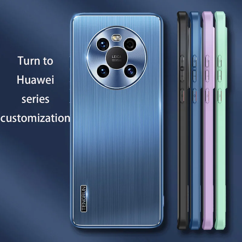 

Brushed Metal Case For Huawei P50 P40 P30 Pro Case Soft TPU Frame Phone Cover For Mate40 Pro Mate30 Pro nova 7 8 Back CaseBrus
