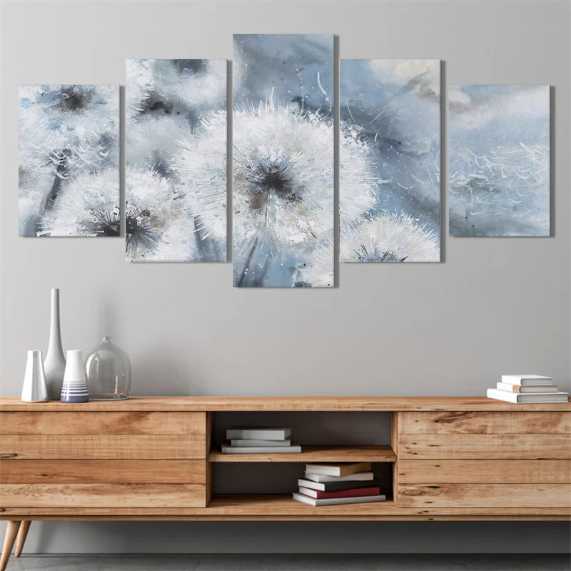 

Nature Landscape Canvas Painting Blue Sky Flying Dandelion Wall Art Poster Nordic Print Modern Picture Home Living Room Decor