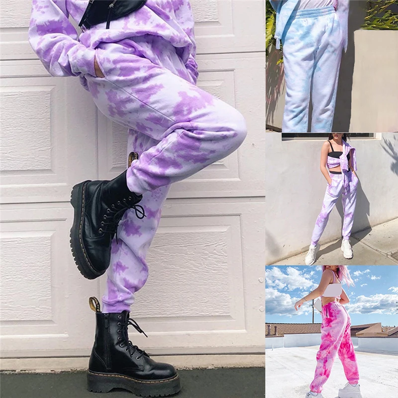 

Fashion Tie Dye Sweatpants Women Elastic High Waist Baggy Pants Loose Sport Hip Hop Harem Pants Streetwear Trousers Joggers Pant
