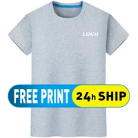 summer casual mens t shirt custom logo embroidery brand high end material comfortable and skin friendly