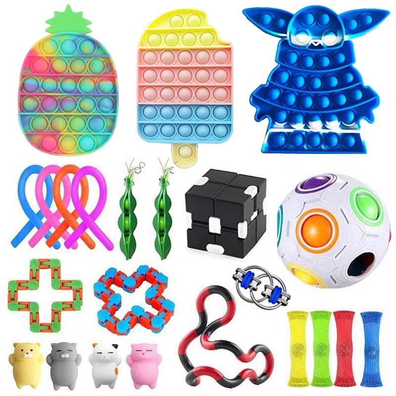 

Fidget Toys Anti Stress Toy Set Stretchy Strings Mesh Marble Relief Gift for Adults Girl Children Sensory Stress Relief Toys