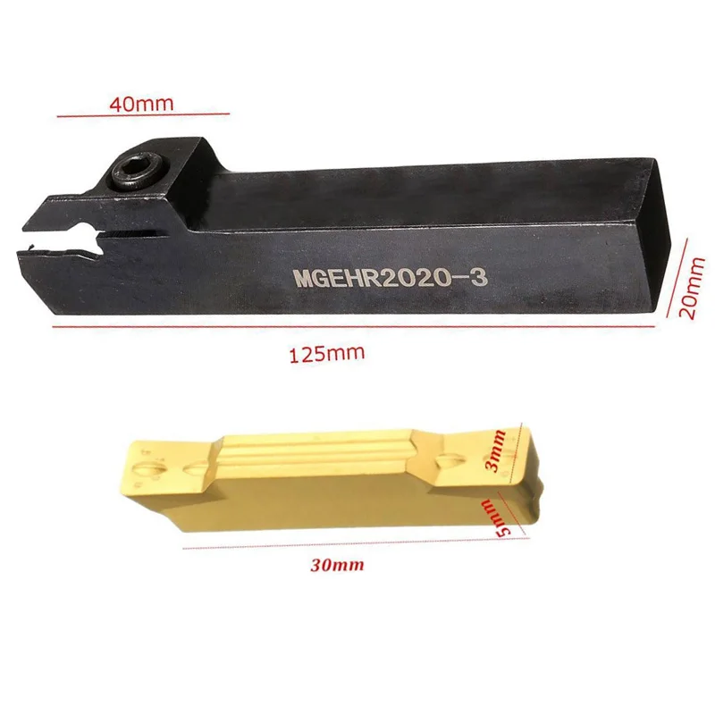 

Lathe MGEHR2020-3 Tool Holder + 10pcs MGMN300 Inserts Accessories Pack Grooving