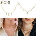 Ожерелье ROXI Bohe с элементом ключицы для женщин ожерелье со звездой Луной и крестом цепочка 2021 модные ювелирные изделия подарок на день рождения повседневные ожерелья