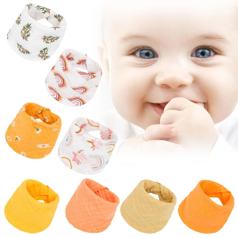 

Baby Newborn Feeding Bibs Soft Cotton Saliva Towel Toddler Triangle Scarf Bandana Newborn Burp Cloth Shower Gifts