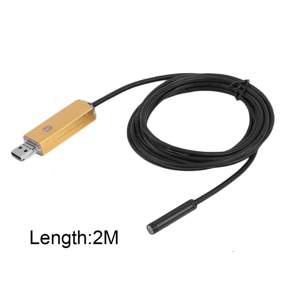 

2M/5M Universal 2 In 1 7MM Dual Interface Endoscope Waterproof Adjustable Light LED Borescope For Android