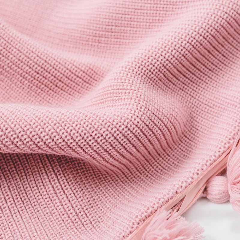 Милый чехол для подушки короткие мягкие Однотонная одежда трикотажная Подушка