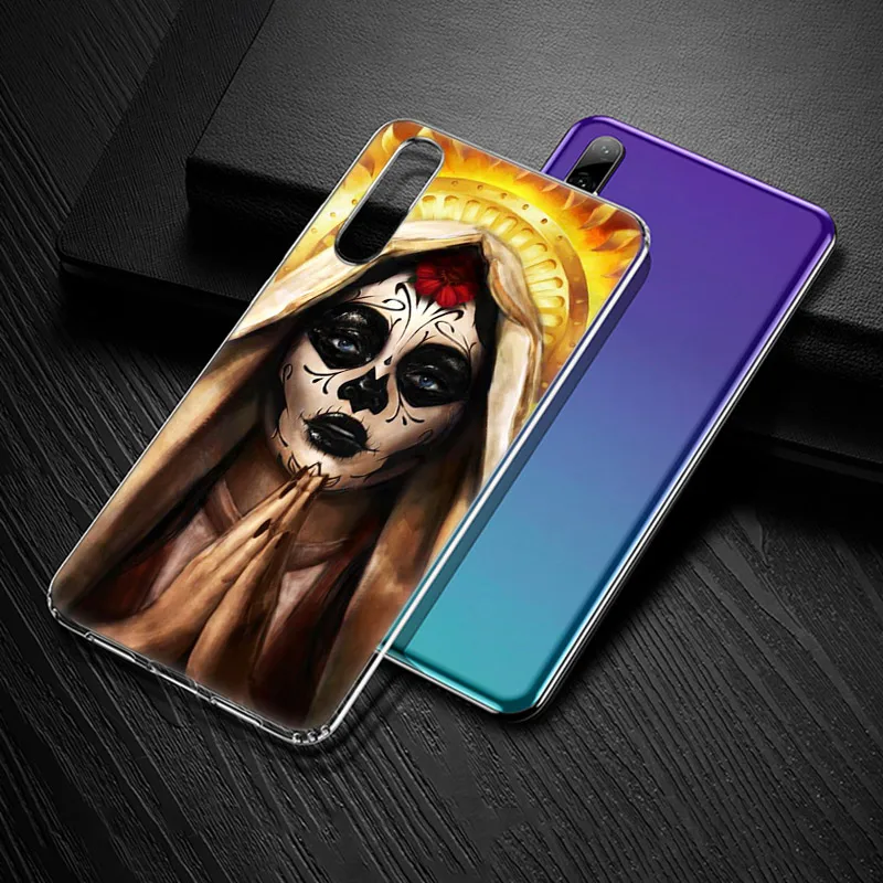 hot skull and catrinas silicone phone case for huawei p50 p40 pro p30 lite p20 pro p8 lite 2017 p smart z 2020 2021 soft cover free global shipping