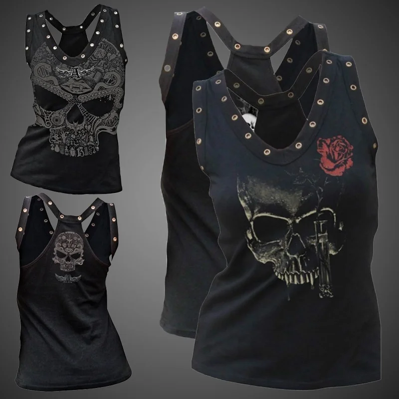 

Hollow Out Women Skull Head 3d Printed T Shirts Blusa Hip Hop Summer V-neck Tee Shirt Femme Punk Style Hole Tops Cheap Clothing