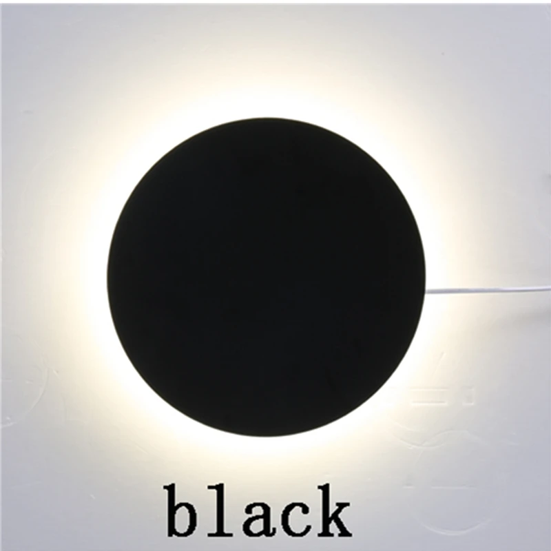 Black Светодиодный настенный светильник для помещений, украшение для гостиной, настенный светильник для дома, светильник для чердака, лестничный светильник, круглый алюминиевый бра, AC85-265V - Цвет абажура: Black