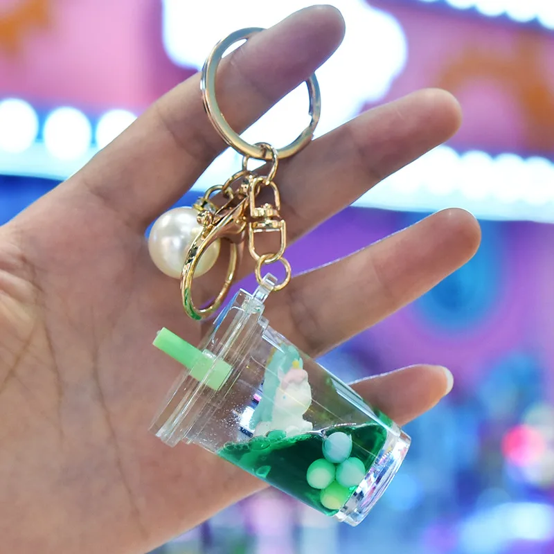 Новый плавающий акриловый брелок с единорогом и зыбучим песком мультяшный