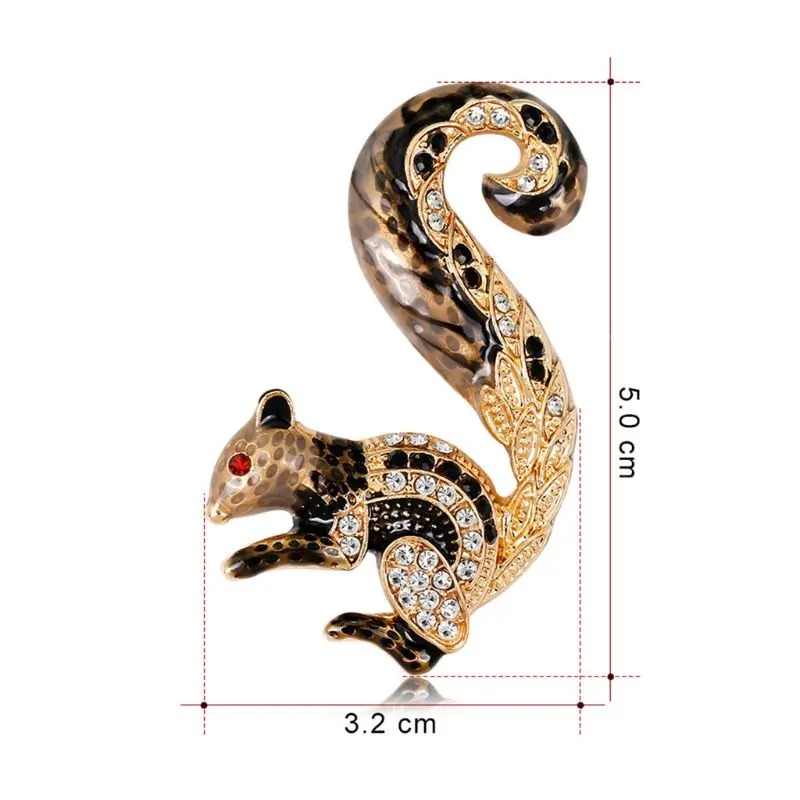 

69HB Squirrel Brooch Animal Women Enamel Charms Jewelry Badge Banquet Scarf Pins Gift