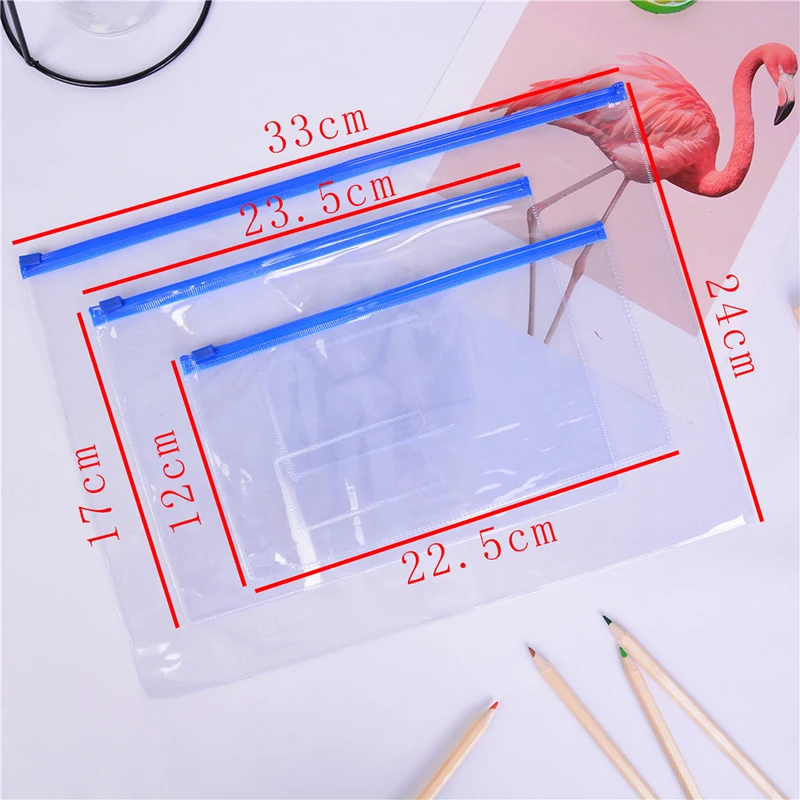 

1Pc Plastic School Office Supplies Pencil Bag Portable Clear A6/A5/A4 Paper File Folder Book Pencil Pen Case Bag Pouch