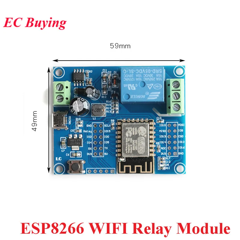 Беспроводной Wi-Fi релейный контроллер ESP8266, модуль головного устройства 5 В-80 В постоянного тока, одноканальная макетная плата ESP 12F для умного дома IOT
