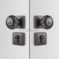 Luxury French Unequal Double Door Locks Security Entry Silent Dual Open Door Knobs Lock Set + 3 Keys Black/Gray/Gold
