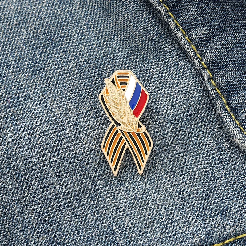 St. George Ribbon Badge with Russian Flag Of Saint Victory Day Pin Brooches for Men Women Jewelry Accessories | Украшения и