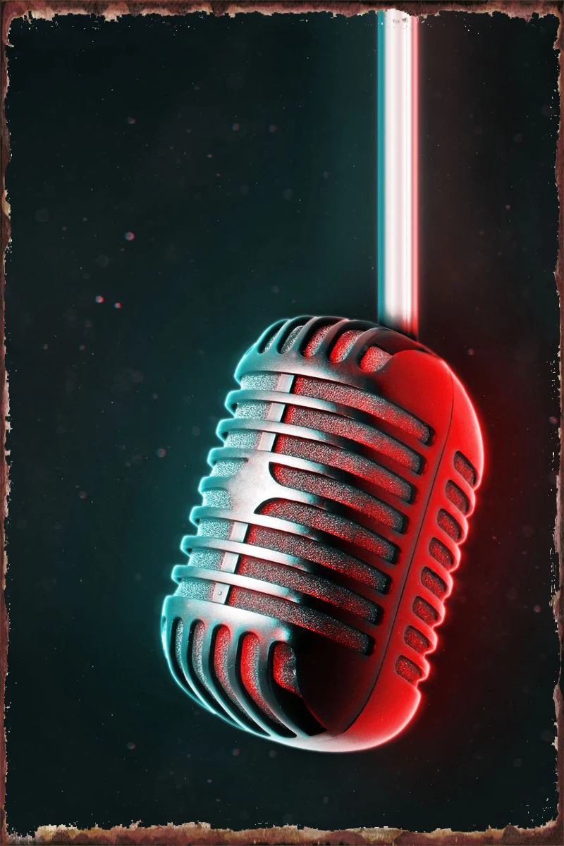 Неоновый микрофон украшение для 2 комнат ретро винтажная металлическая вывеска