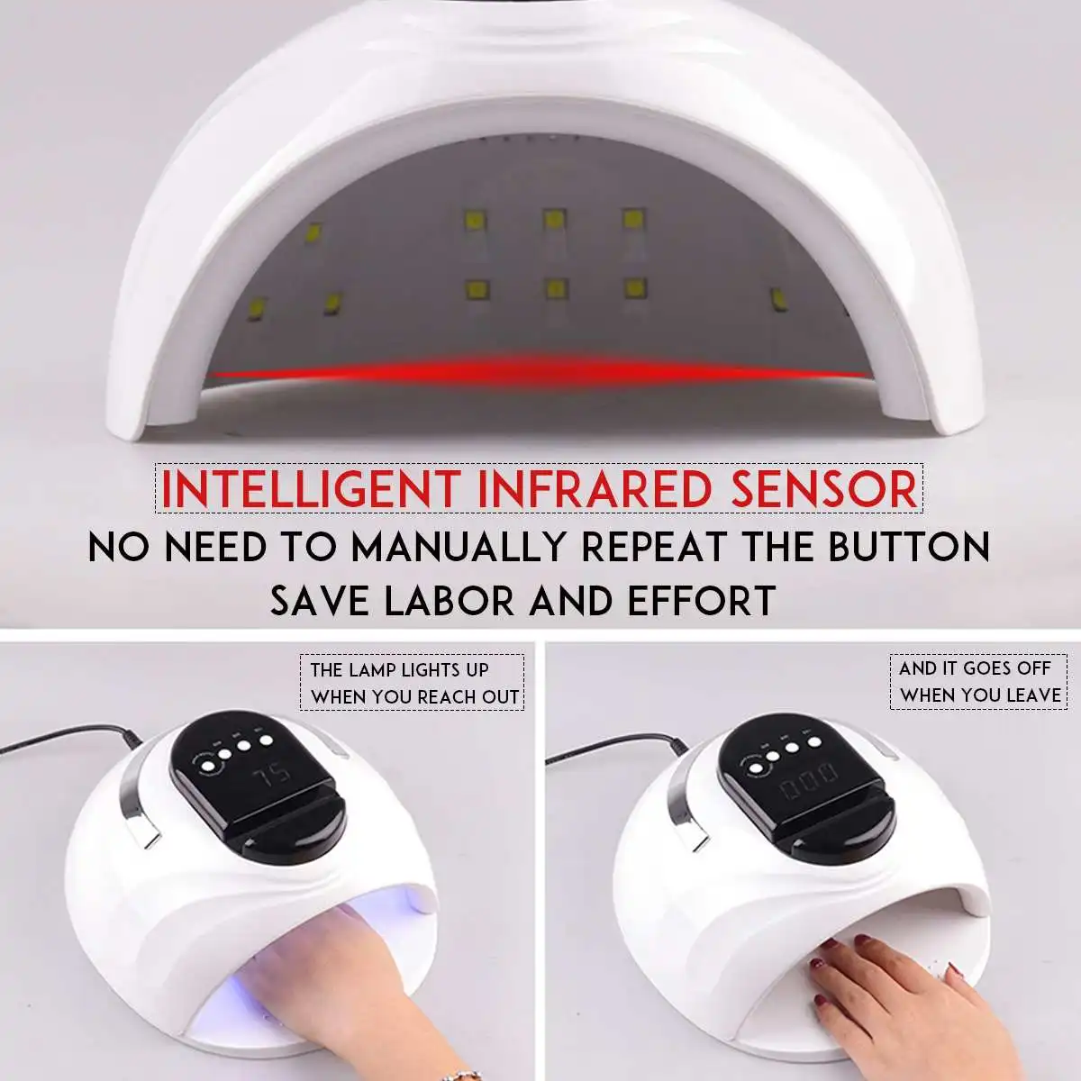 

168W LED Nail Lamp Nail Dryer 42 UV LED Lamp Nail Dryer Phone Holder Design Auto Sensor Nail Dryer For All Gels Polish Sun Light