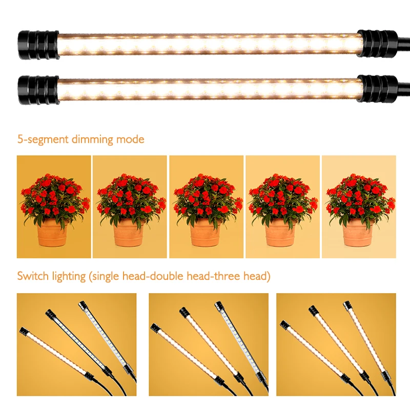 

Led Grow Light Usb Phyto Lamp Full Spectrum Adjustable Timing 5 Dimming Modes For Plant Seedling Flower Indoor Fitolamp Grow Box