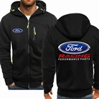 Толстовка с капюшоном Ford Racing, повседневная куртка на молнии, Мужская шерстяная толстовка, кардиган, куртка, гоночный костюм, весна-осень