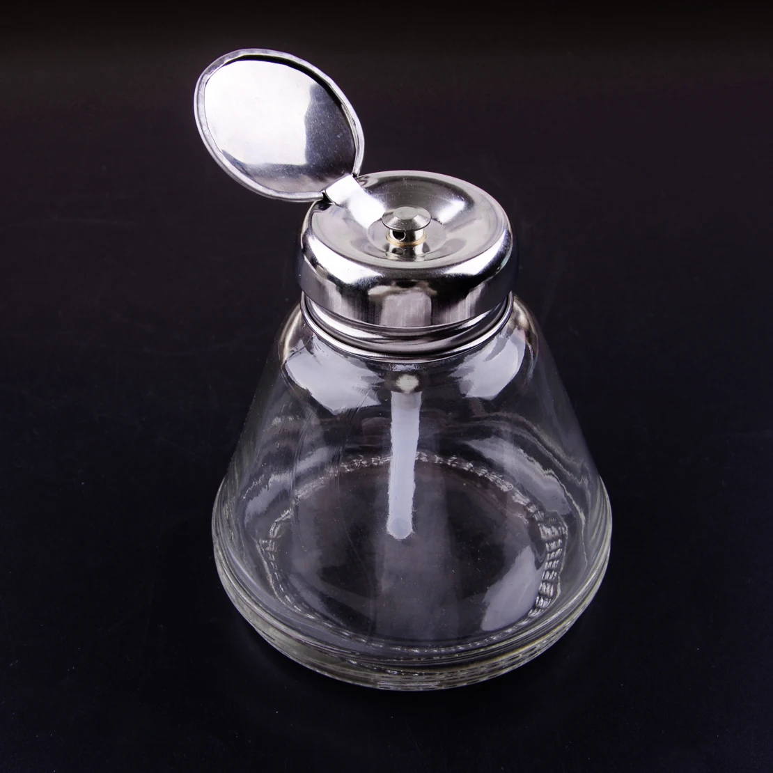 Стекло контейнер Пресс Тип в одно касание жидкостный насос дозатор 150 мл для лака