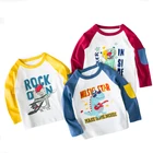 Детская рубашка с длинными рукавами для мальчиков, осень-весна 2020, хлопковая одежда для мальчиков футболка с принтом динозавра для мальчиков и девочек, От 2 до 8 лет