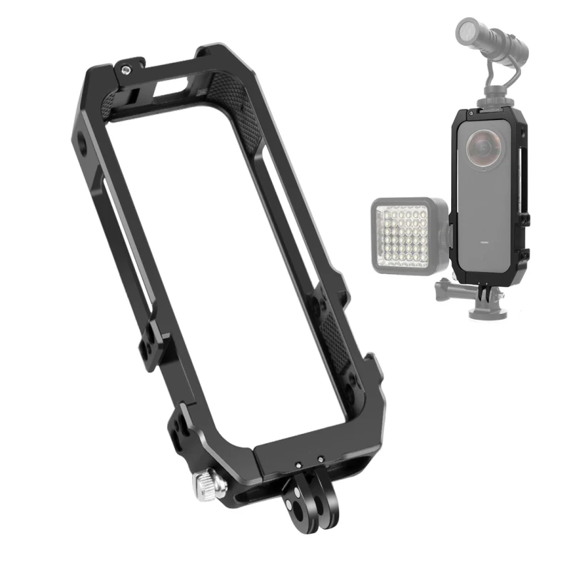 

PULUZ Protective Cage Rig Housing Frame with Cold Shoe Mounts & Magnetic Folding Tripod Adapter for Insta360 ONE X2