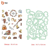 christmas farm animals stamp and metal cutting dies diy scrapbooking for photo album decorative silicone clear stamps