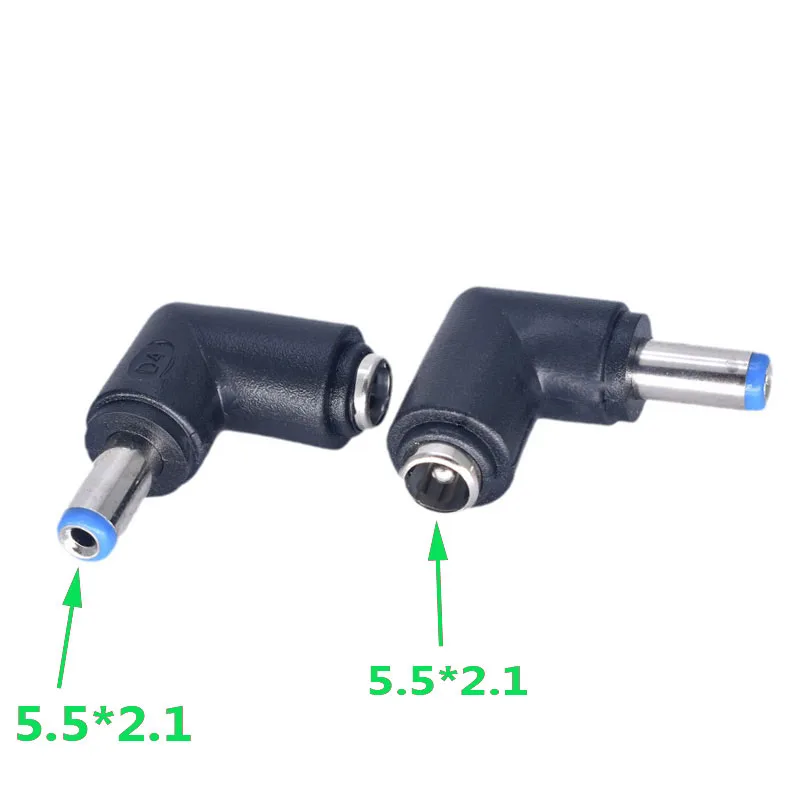 

1pcs 5.5x2.1mm female to 5.5x2.1 4.0x1.7 3.5x4.35 6.0x4.4 6.3x3.0 male DC Power Plug 90 Degrees L Type Connector Adapter Laptop