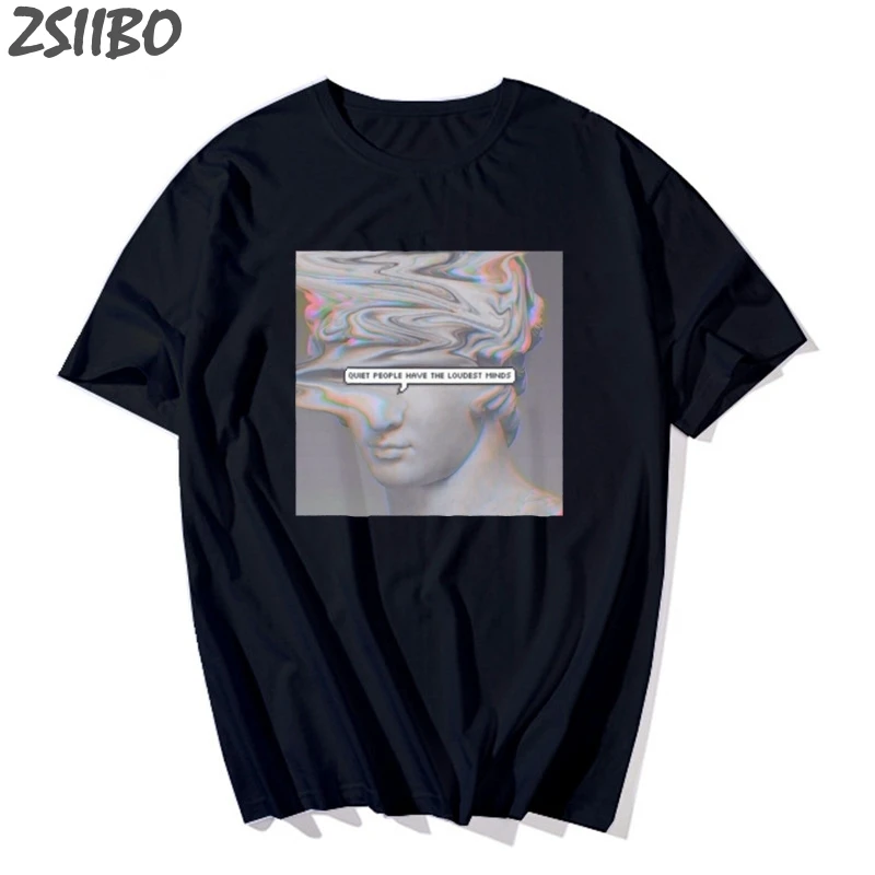 Футболка мужская в стиле Харадзюку смешная тенниска с принтом статуи