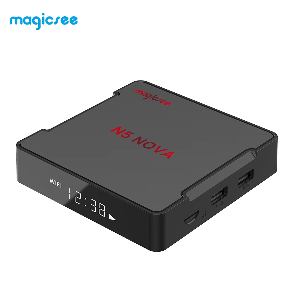 Magicsee N5 Nova Android Tv Box RK3318 64-разрядным четырёхъядерным 2 4G 5G WI-FI Bluetooth 4 0 USB3.0 LAN 100 м 4K HD