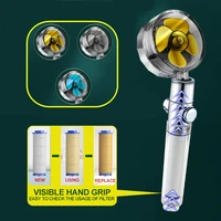 turbocharged shower head water saving flow 360 degrees rotating with filter rain high pressure spray nozzle bathroom accessories