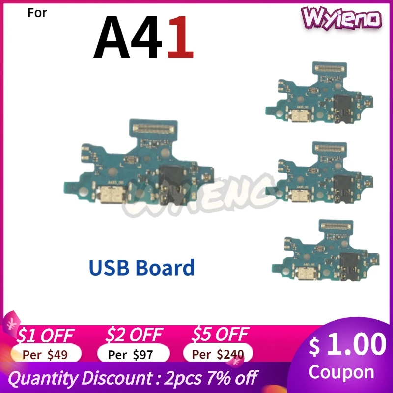 

Wyieno For Samsung Galaxy A41 SM-A415F Charger Port USB Charging Dock Plug Flex Cable Microphone Mic Board Fast Charger