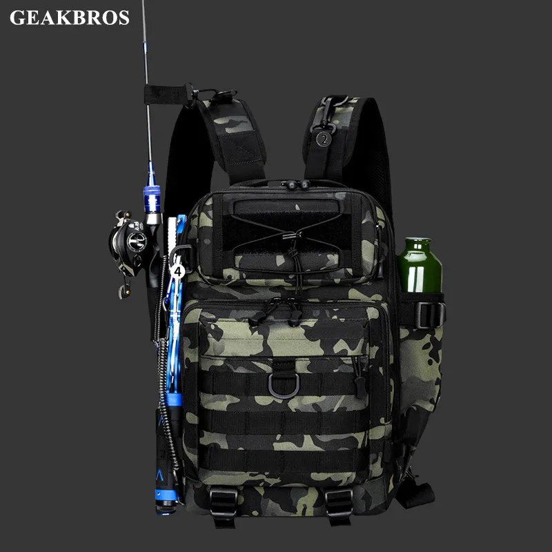 

Большая сумка для рыболовных снастей, водонепроницаемый тактический рюкзак для хранения наживки, сумка на одно плечо для охоты, кемпинга, военная сумка, нагрудная сумка