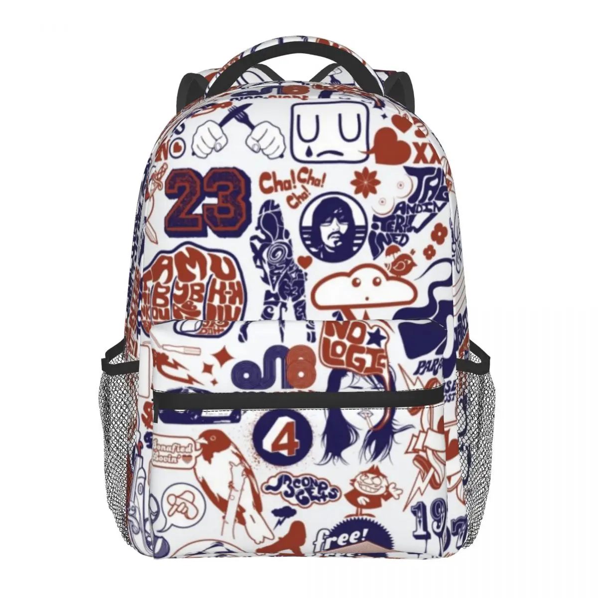 

Blue Red White Pictures Backpack School Bags Casual for Teenager Girls Shoulder Bag Travel Bags