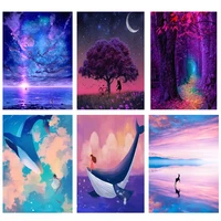 5d diy diamond painting starry sky dolphin full square round drill embroidery cross stitch kits animal mosaic picture home decor