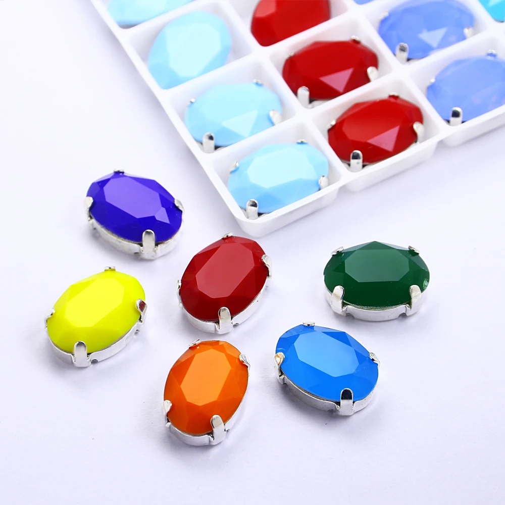 Серебряная или Золотая оправа в форме когтя искусственные кристаллы овальные