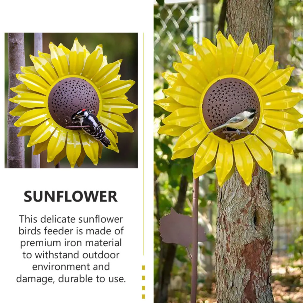 

1PC Delicate Sunflower Bird Feeder Balcony Outdoor Bird Feeder Garden Ornament