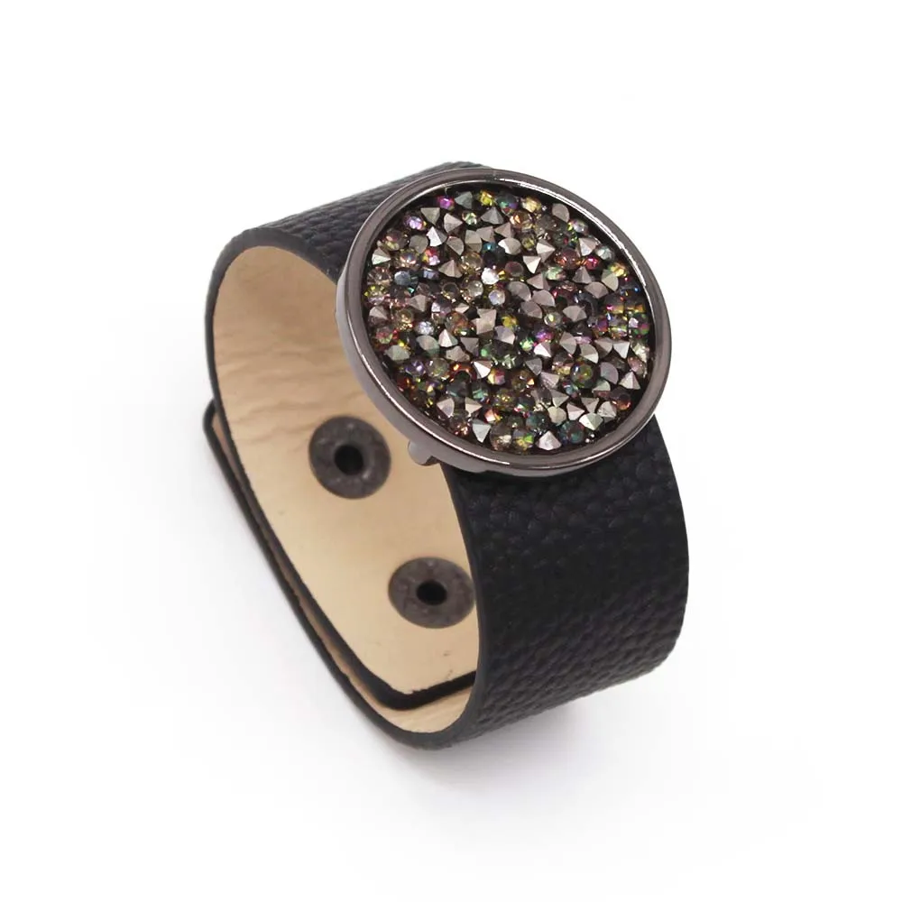 2021 новые модные простые кожаные браслеты для женщин классические металлические