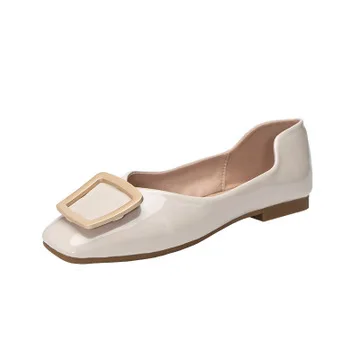

Shallow Mouth Square Toe Casual Woman Shoe Autumn Modis Slip-on Buckle Female Footwear Fall Round 2021 Slip On Big Size New
