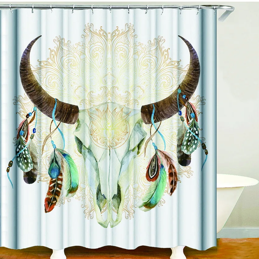 

goat shower curtain waterproof polyester fabric curtain shower bohemian vintage bath curtain