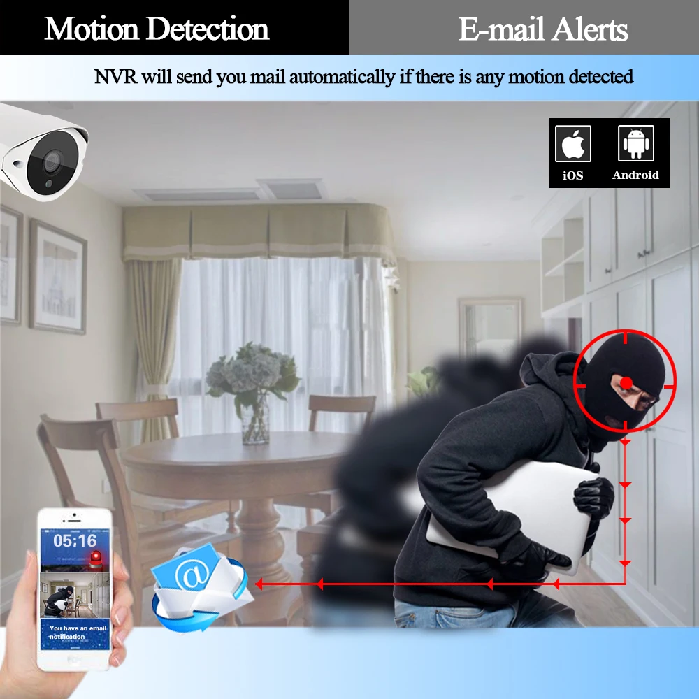 16CH 5.0MP AHD DVR CCTV система 4MP ИК Ночное Видение Крытая уличная камера для домашней